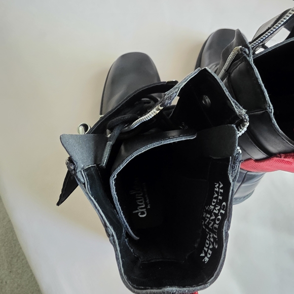 Black Combat  Boots with Red Accents 7.5 - Picture 10 of 10